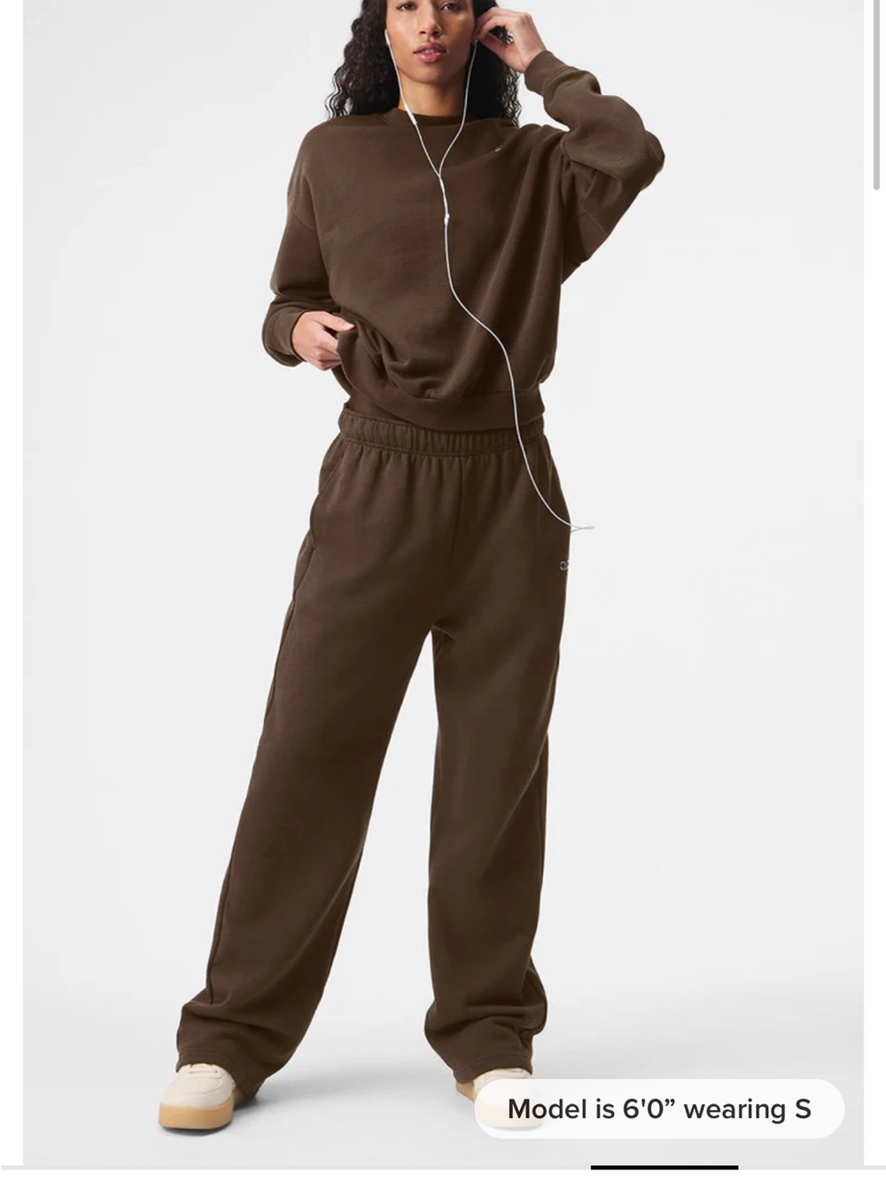 ALO Yoga Women's Brown Crewneck + Pants SET